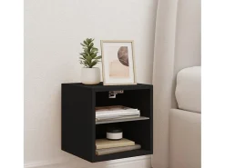 Móvel De Tv*vidaxl Móvel de parede para TV com luzes LED 30x28,5x30 cm Preto