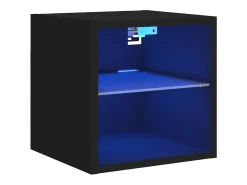 Móvel De Tv*vidaxl Móvel de parede para TV com luzes LED 30x28,5x30 cm Preto
