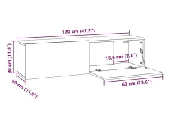 Móvel De Tv|Helloshop26 Móvel de parede para TV Sonoma 120 x 30 x 30 cm madeira engenheirada cinza 02_0024282 Castanho