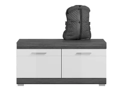 Meublorama Móvel de sapateira SCOTT Cinza Escuro e Branco 90x44x40 cm - Elegância e Arrumação Prática^ Móvel De Arrumação|Sapateira