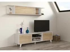 Móvel De Tv*Loungitude Móvel De Televisão De Estilo Nórdico Emori Branco