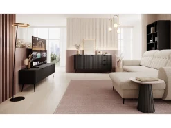 Best Móvel de TV: 2 portas, armário: , 163,2 x 51,2 x 38cm Preto