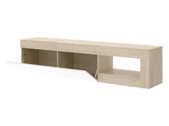 Discount Dmora Móvel de TV Averau, Aparador baixo da sala, Aparador da sala para televisão, 204x42h48 cm, Carvalho e Branco Castanho