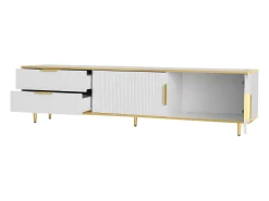 Móvel de TV baixo com duas gavetas e portas, para sala de estar, quarto, , 175x40x45cm^ Móvel De Tv