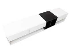 Sale Móvel de TV baixo e moderno com 3 gavetas e um compartimento de arrumação aberto, 190 x 40 x 34 cm, Branco