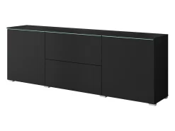 Móvel de TV baixo moderno 180 cm – armário alto para TV com gavetas e prateleiras, mate^ Móvel De Tv