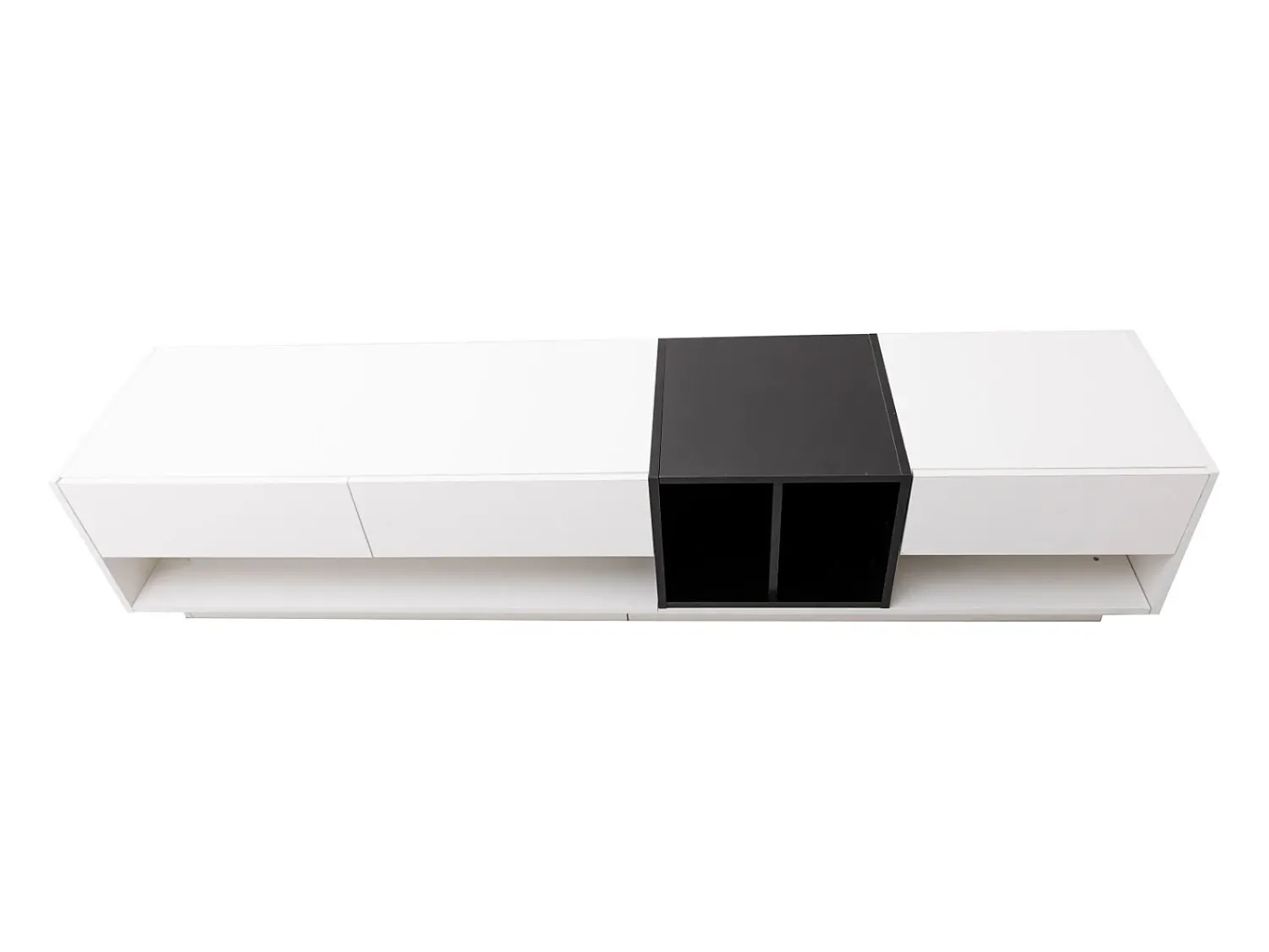 Móvel De Tv* Móvel de TV baixo moderno com 3 gavetas e compartimento de armazenamento aberto, 190 x 40 x 34 cm, Branco