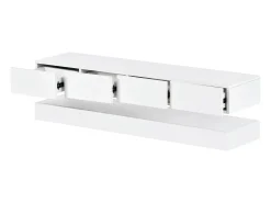 Móvel de TV baixo para parede com iluminação LED de 16 cores, suporte para TV com 4 gavetas grandes para TV,^ Móvel De Tv