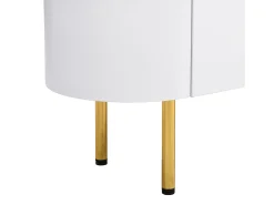 Hauss Spole Móvel de TV com 3 gavetas, tampo oval e pés dourados.^ Móvel De Tv
