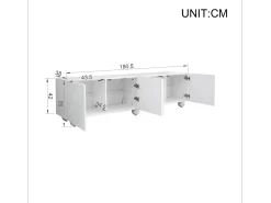 Hauss Spole Móvel de TV com 4 portas - Pés redondos - MDF e madeira PB^ Móvel De Tv