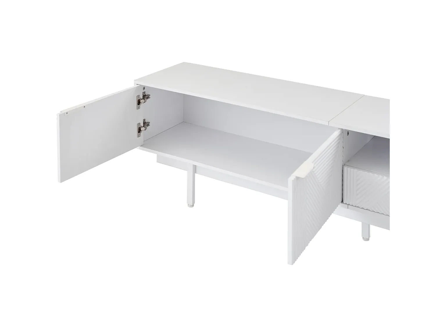 Móvel De Tv*Hauss Spole Móvel de TV com linhas geométricas - 2 portas e 2 gavetas Branco