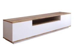 Outlet Concept-Usine Móvel de TV e Madeira 180cm TYRO Moderno com Arrumação Prática Branco