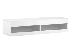 Móvel De Tv*Hauss Spole Móvel de TV para parede com espaço de arrumação e iluminação LED - Acabamento brilhante Branco