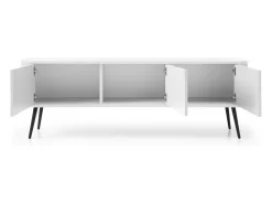 Outlet Móvel de TV: , patas Pretas, 168 x 57 x 39 cm Branco