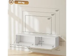 Móvel De Tv| Móvel de TV , pode ser montado na parede ou colocado no chão, possui 2 portas e é ideal para salas de estar. Branco