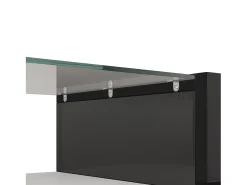Móvel De Tv| Móvel de TV brilhante - Móvel de TV para sala de estar com iluminação LED - 6 portas e 2 gavetas - e branco Preto