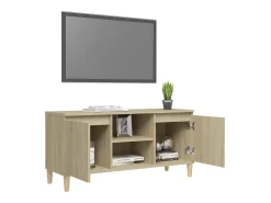 Móvel de TV c/ pernas de madeira 103,5x35x50 cm carvalho sonoma PT641714 Castanho