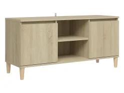 Móvel de TV c/ pernas de madeira 103,5x35x50 cm carvalho sonoma PT641714 Castanho