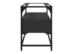 Móvel De Tv| Móvel de TV c/ tampo vidro 80x35x51 cm derivados madeira PT902693 Preto