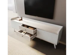 Best Merax Móvel de TV com 2 gavetas e 2 portas de correr - estilo moderno - aglomerado - Branco