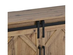 Móvel De Tv*Merax Móvel de TV com 2 portas de correr - prateleiras reguláveis - para sala de estar, sala de jantar - estilo clássico - Castanho