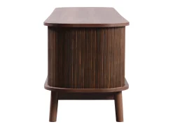 Móvel De Tv*Hauss Spole Móvel de TV com 2 portas de correr e 2 gavetas em rattan, folheado a madeira castanha Castanho