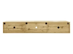 Móvel De Tv* Móvel de TV com 3 portas e 16 LEDs coloridos, Móvel de TV de parede para sala de estar em madeira, + madeira Preto