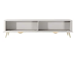 Outlet Vente-unique Móvel de TV com 2 portas em MDF e dourado - ELONARIA de Pascal Morabito Bege