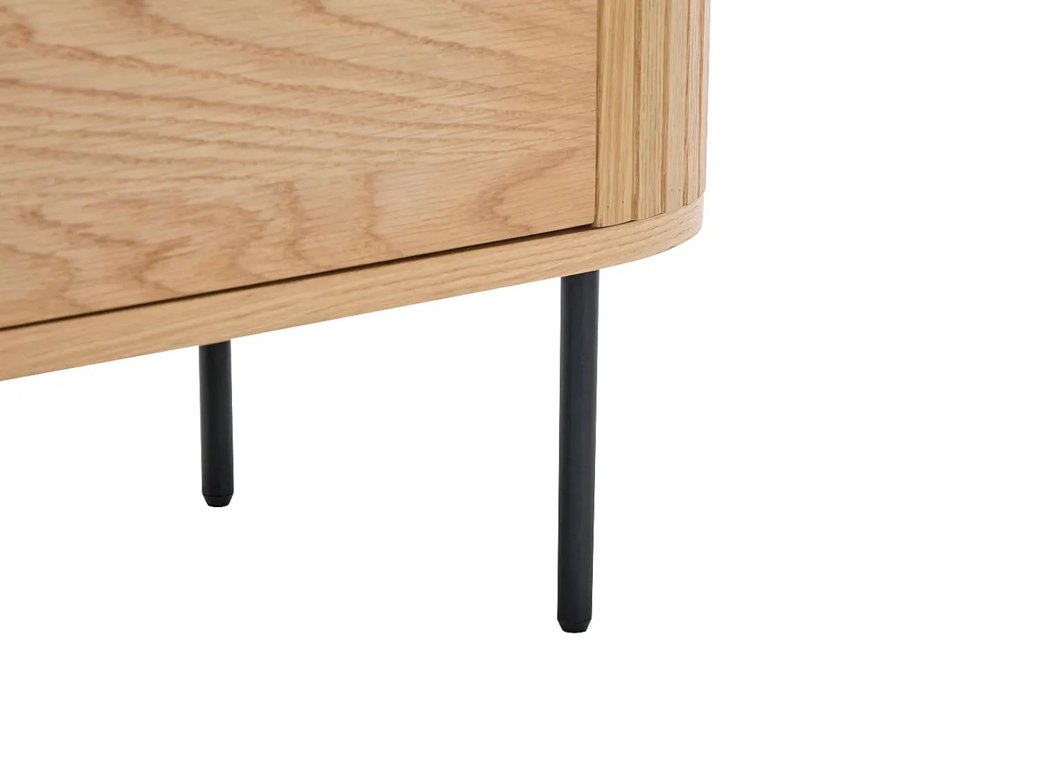 Vente-unique Móvel de TV com 2 portas folha de carvalho e metal natural claro e preto - CARDIONA^ Móvel De Tv