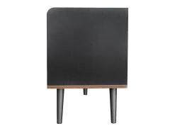 Móvel de TV com duas gavetas, mesa de TV, suporte de TV, painel baixo com duas portas de correr. Textura requintada. Preto e cor de madeira natural. A58/L160/P40 cm^ Móvel De Tv