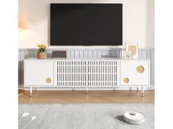 Merax Móvel de TV com estrutura treliçada - 170 x 36 x 54 cm - com 4 portas - MDF -^ Móvel De Tv