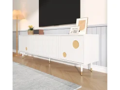 Merax Móvel de TV com estrutura treliçada - 170 x 36 x 54 cm - com 4 portas - MDF -^ Móvel De Tv