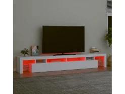 Móvel De Tv* Móvel de TV com luzes LED 260x36,5x40 cm PT679726 Branco