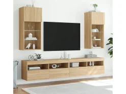 Móvel de TV com luzes LED 40,5x30x90 cm carvalho sonoma PT979307^ Móvel De Tv