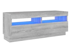 Móvel De Tv| Móvel de TV com luzes LED 100x35x40 cm sonoma PT115940 Cinzento
