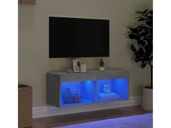 Móvel De Tv* Móvel de TV com luzes LED 80x30x30 cm cimento PT149346 Cinzento