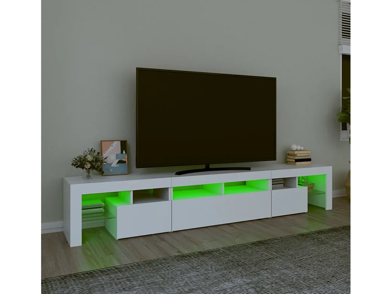 Móvel de TV com luzes LED 230x36,5x40 cm PT949527^ Móvel De Tv