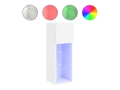 Móvel De Tv| Móvel de TV com luzes LED 30,5x30x90 cm PT133325 Branco