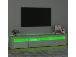 Móvel De Tv| Móvel de TV com luzes LED 210x35x40 cm cimento PT720154 Cinzento