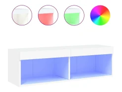 Outlet Móvel de TV com luzes LED 100x30x30 cm PT209350 Branco