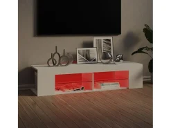 Móvel De Tv* Móvel de TV com luzes LED 135x39x30 cm PT494758 Branco