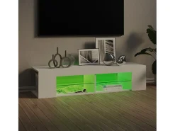 Móvel De Tv* Móvel de TV com luzes LED 135x39x30 cm PT494758 Branco