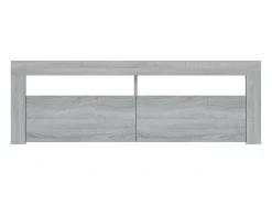 Móvel De Tv| Móvel de TV com luzes LED 120x35x40 cm sonoma PT711631 Cinzento