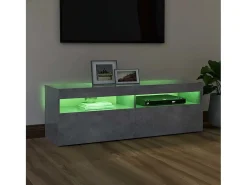 Best vidaxl Móvel de TV com luzes LED 120x35x40 cm cimento Cinzento