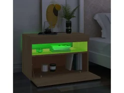 Móvel De Tv| Móvel de TV com luzes LED 60x35x40 cm carvalho sonoma PT649908 Castanho