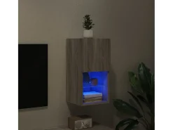 Móvel De Tv* Móvel de TV com luzes LED 30,5x30x60 cm sonoma PT378362 Cinzento