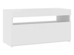 Móvel De Tv* Móvel de TV com luzes LED 75x35x40 cm PT454566 Branco