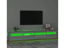 Móvel De Tv| Móvel de TV com luzes LED 240x35x40 cm sonoma cinza PT747761 Cinzento