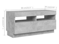 vidaxl Móvel de TV com luzes LED 180x35x40 cm cimento^ Móvel De Tv