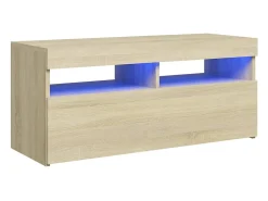 Móvel De Tv* Móvel de TV com luzes LED 90x35x40 cm carvalho sonoma PT721620 Castanho